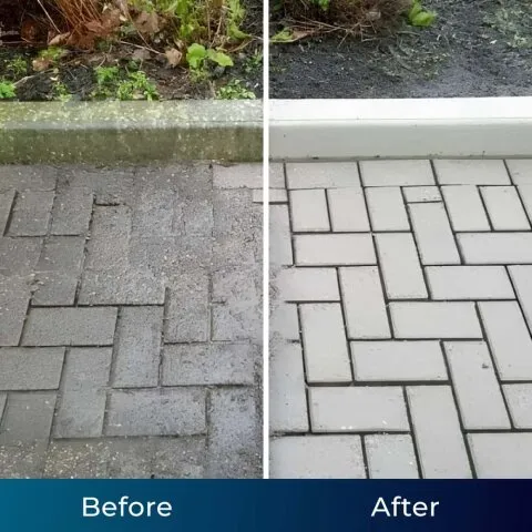 Before and After driveway cleaning with Jetterix